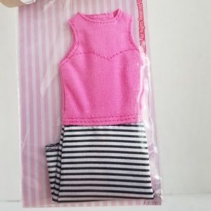 Barbie Doll Fashion Pink Striped Dress Clothing